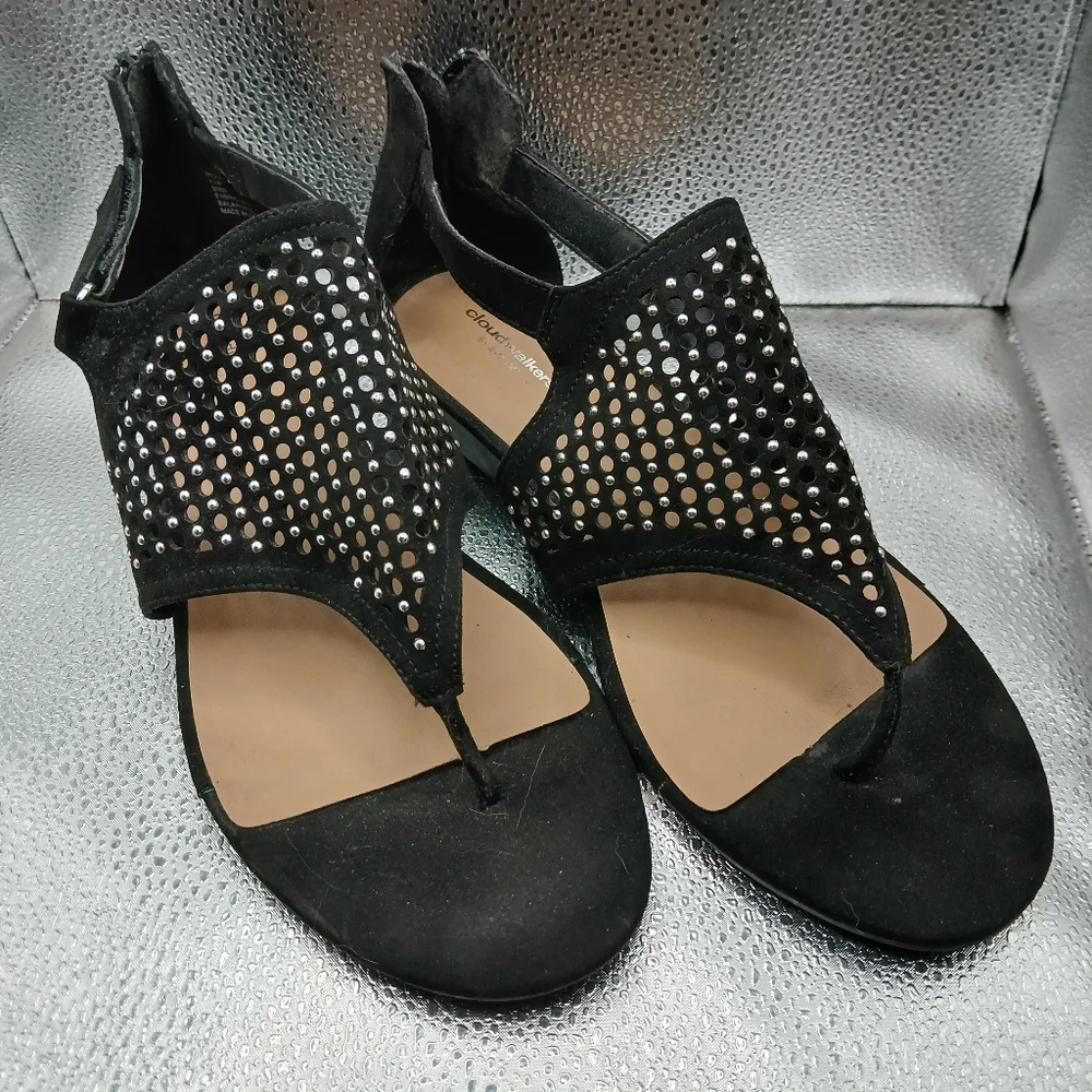 Cloudwalkers Black Sandals Open Toe Casual Hazel Womens Size 11W